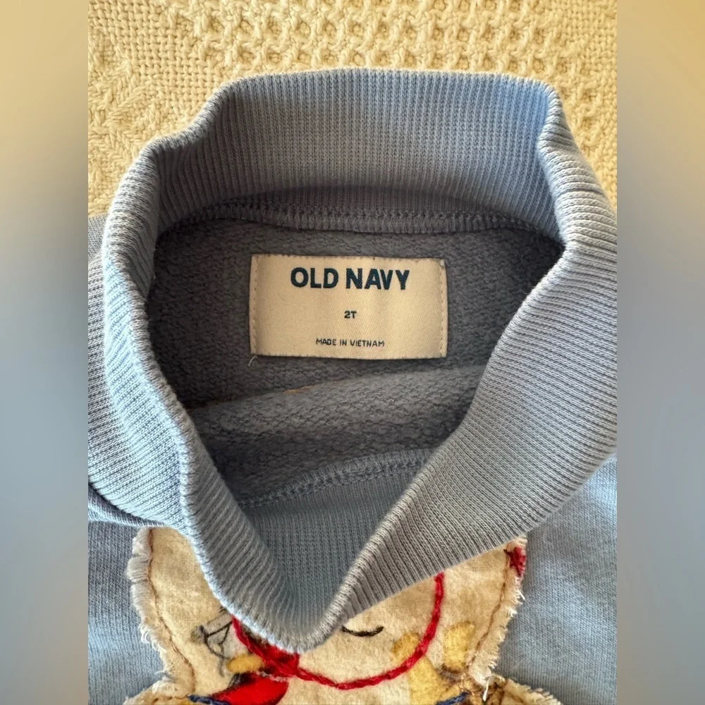 Old Navy Bubble Crewneck With Cowboy Teddy Appliqué 2T